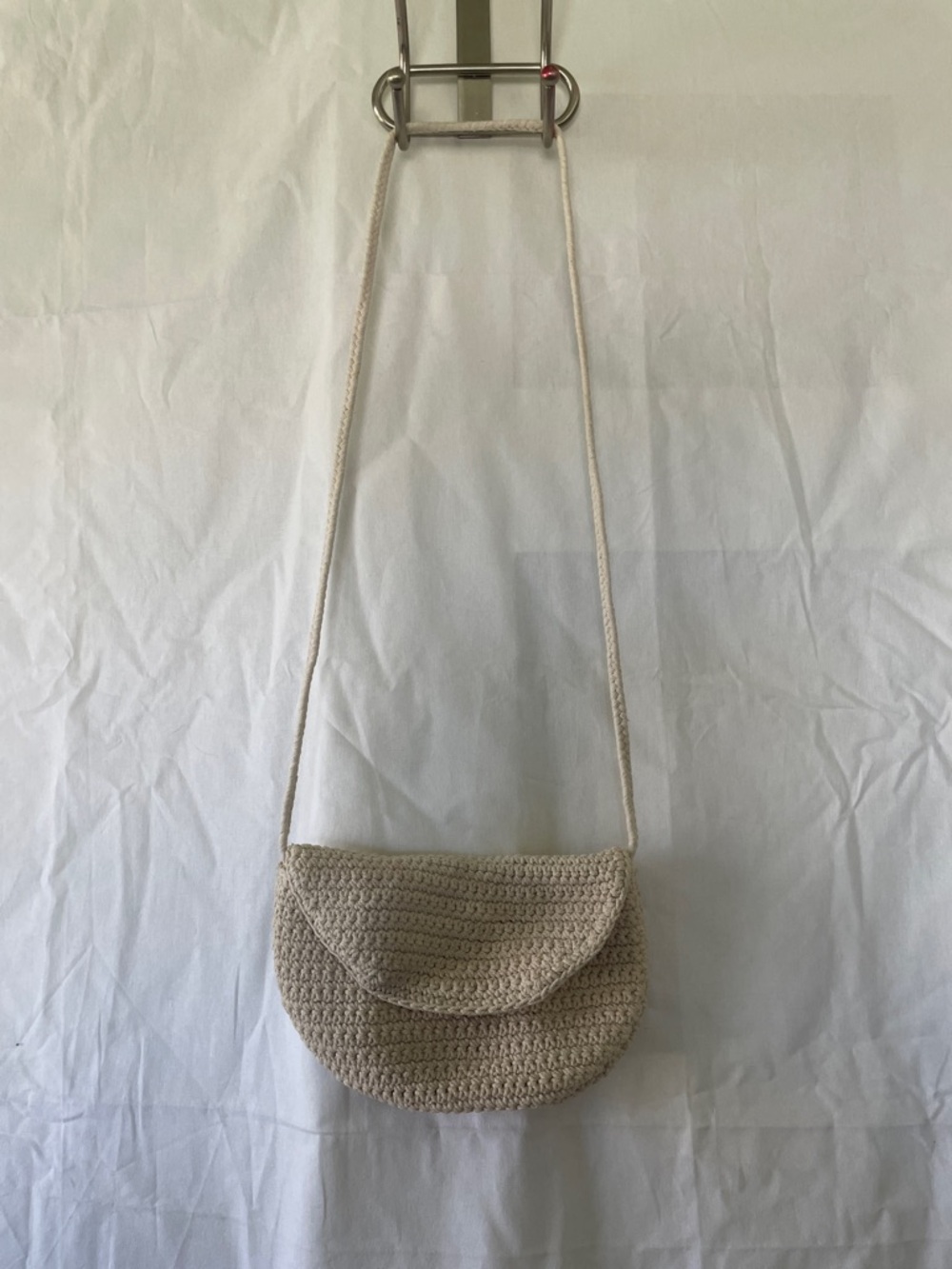 Abercrombie & Fitch Cream Crocheted Crossbody Bag